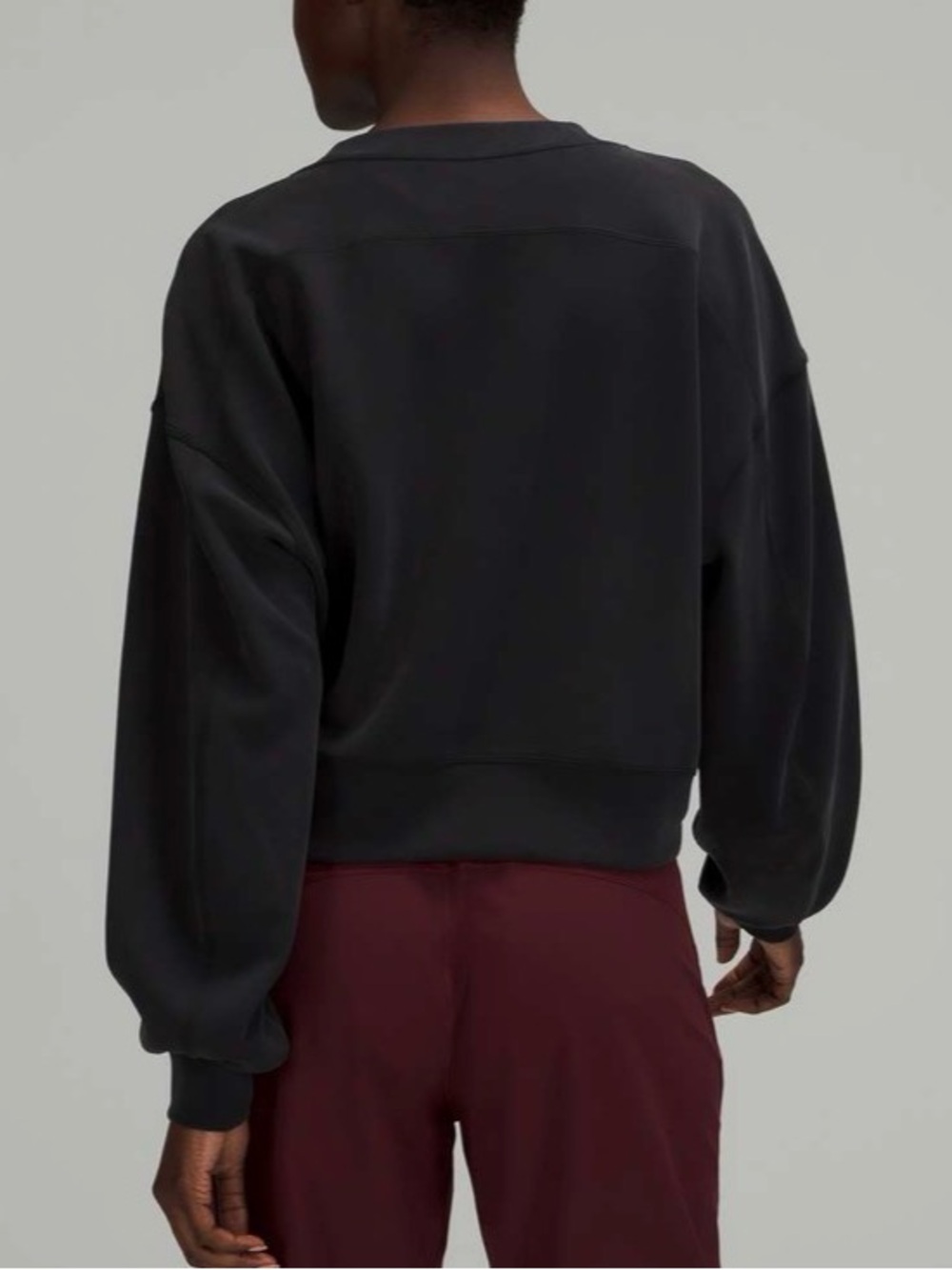 Lululemon Athletica Black Perfectly Oversized Cropped Crew *Softstreme